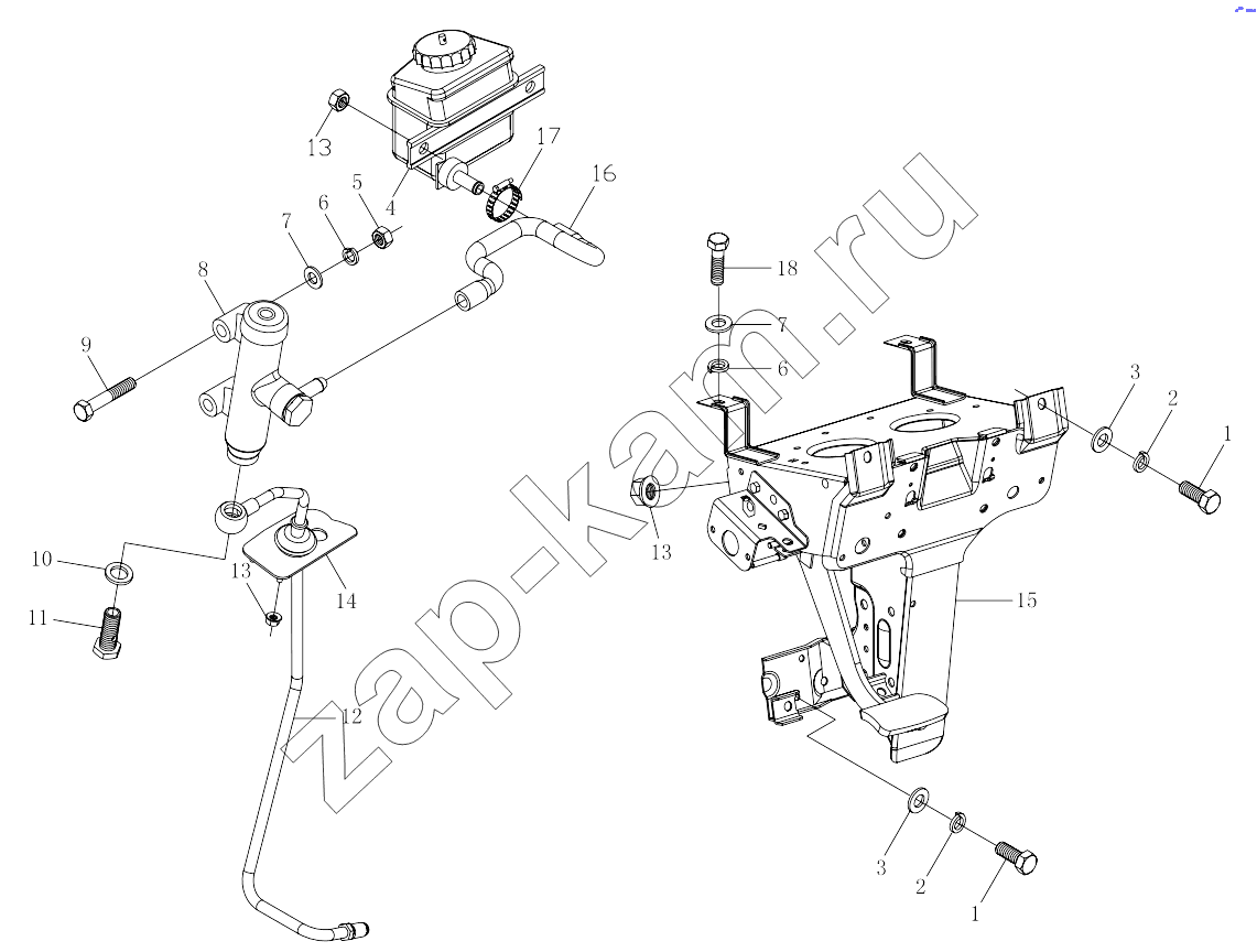 Схема/чертеж: 1S42531630801 Clutch operation mechanism / Foton 3253DLPJE-0RZA01
