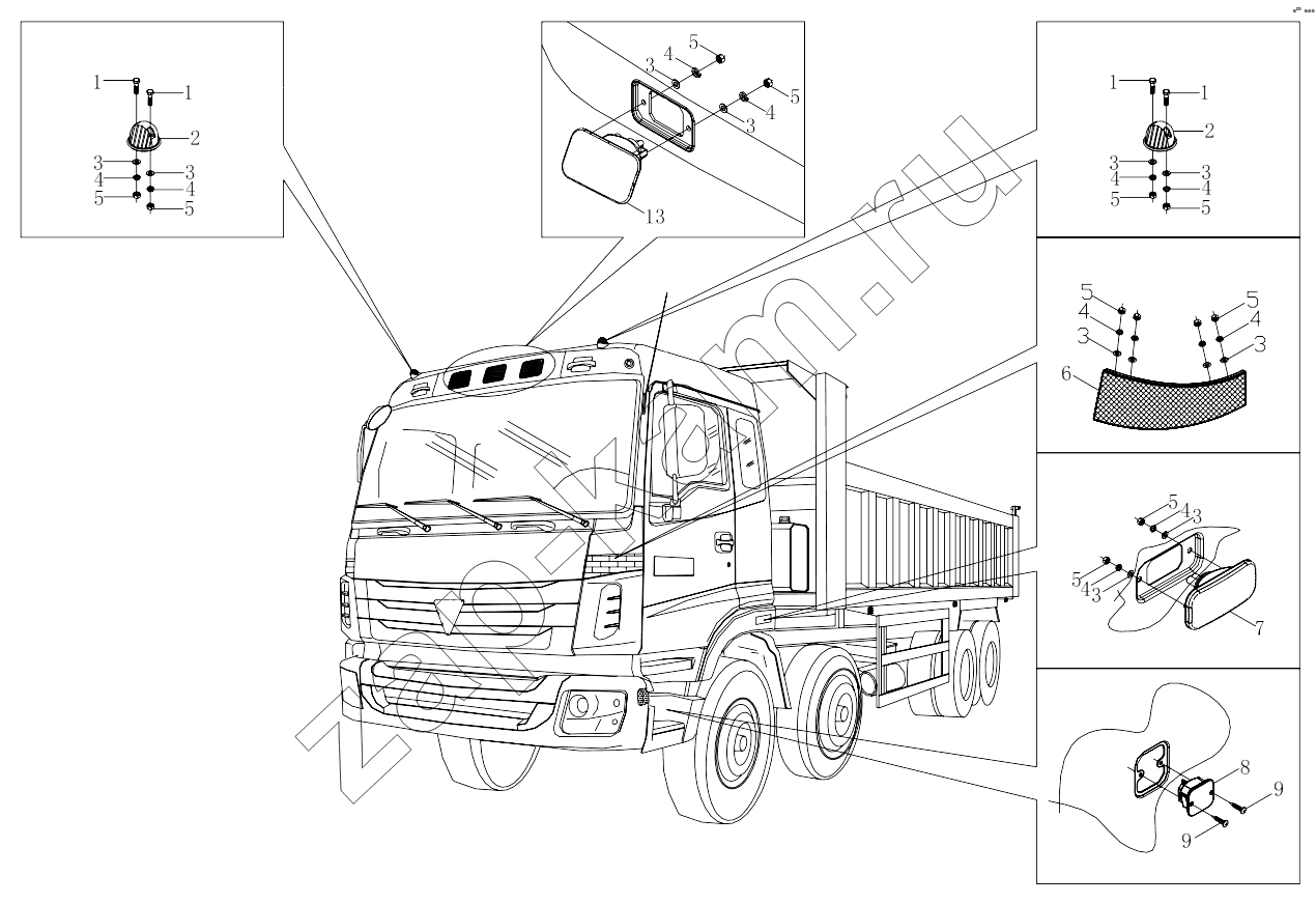 Схема/чертеж: 1SB2493710113 Front wall lamps / Foton 3253DLPJE-0RZA01