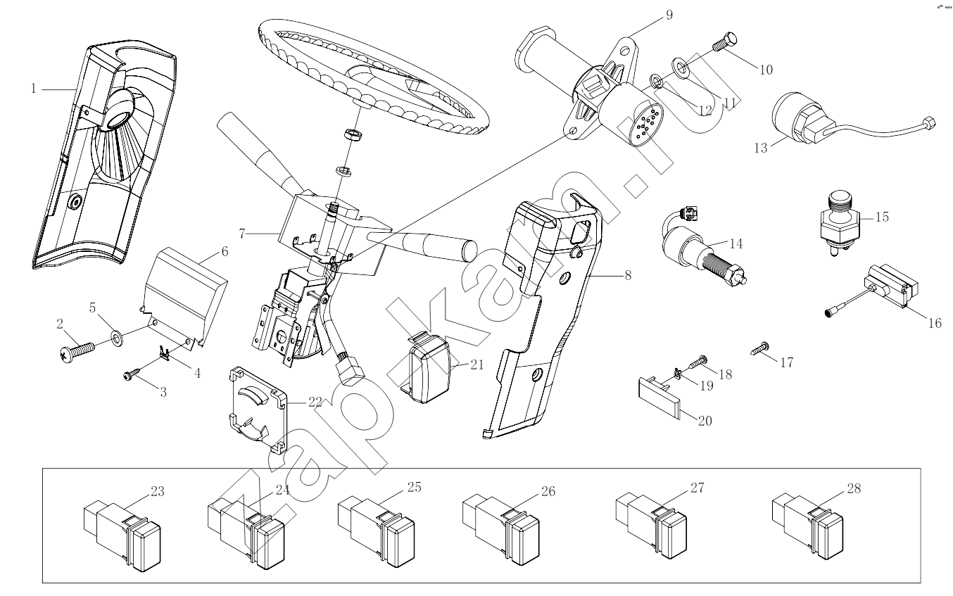 Схема/чертеж: 1SB2493730408 Switch-body part / Foton 3253DLPJE-0RZA01