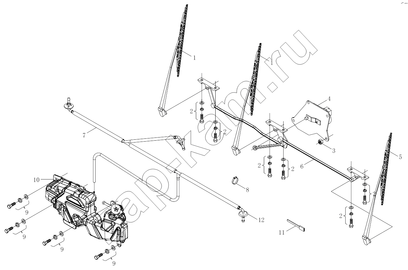 Схема/чертеж: 1SB2495250701 Wiper and scrubber / Foton 3253DLPJE-0RZA01