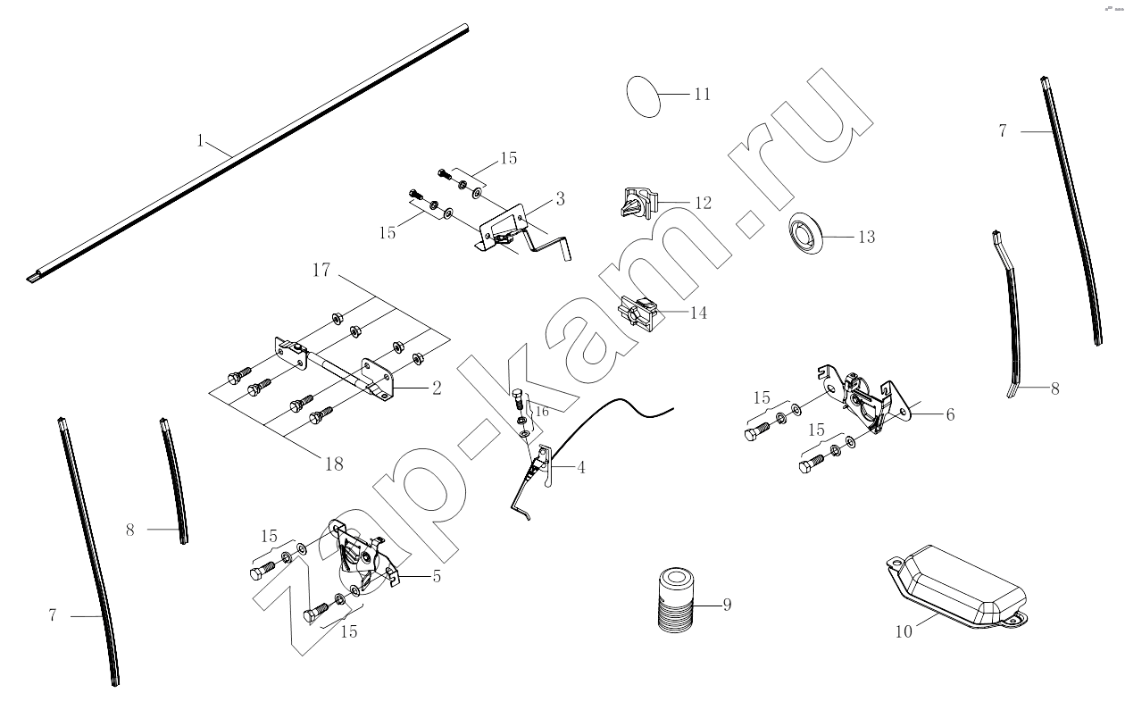 Схема/чертеж: 1SB2495310501 Front wall accessories-2 / Foton 3253DLPJE-0RZA01