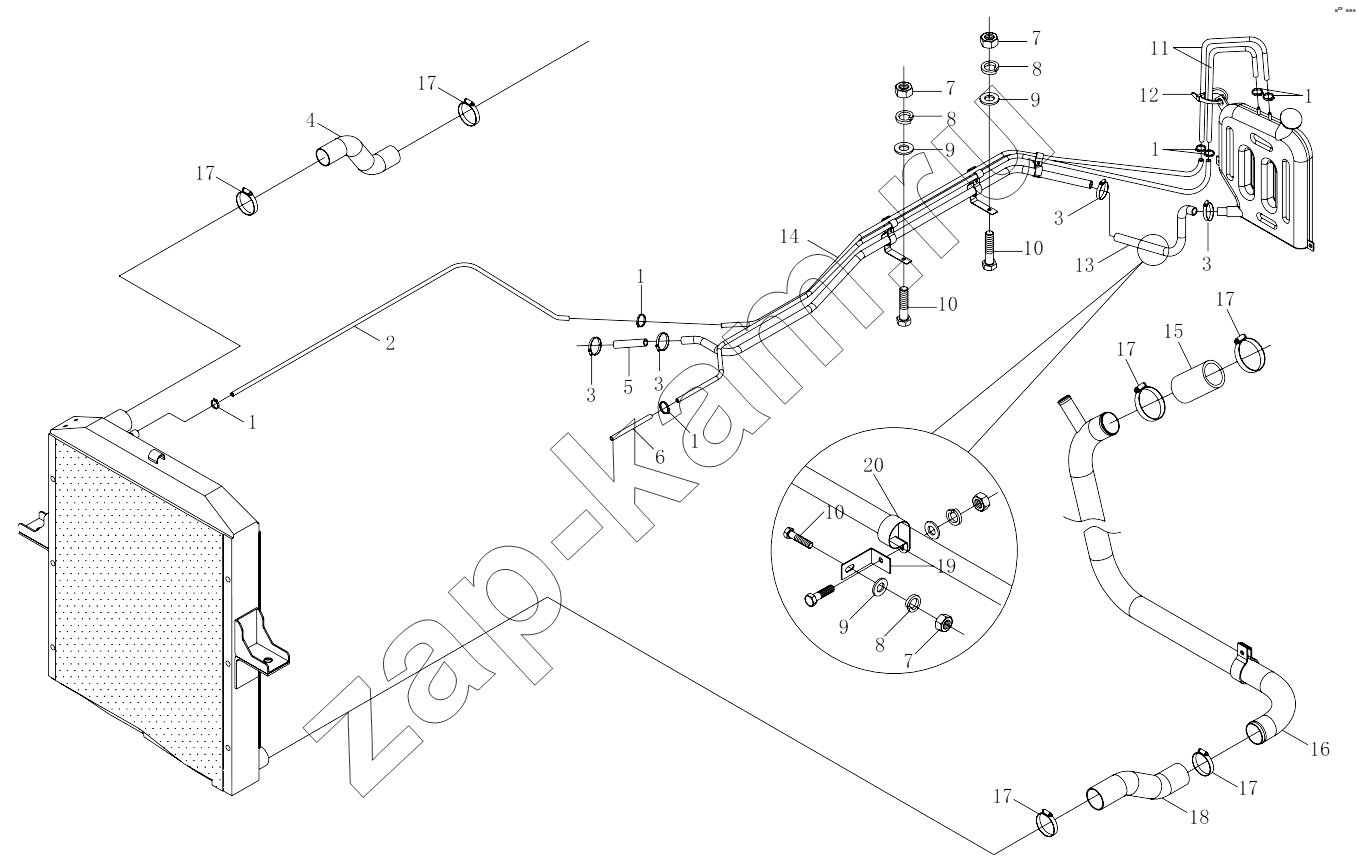 Схема/чертеж: 1S325313300H1 Radiator hose / Foton 3253DLPJE-0RZA01