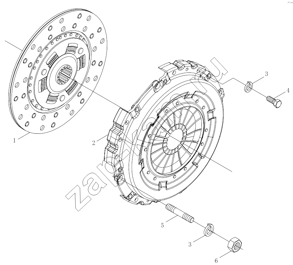 Схема/чертеж: 1S325816100H1 Clutch device (WD) / Foton 3253DLPJE-0RZA01