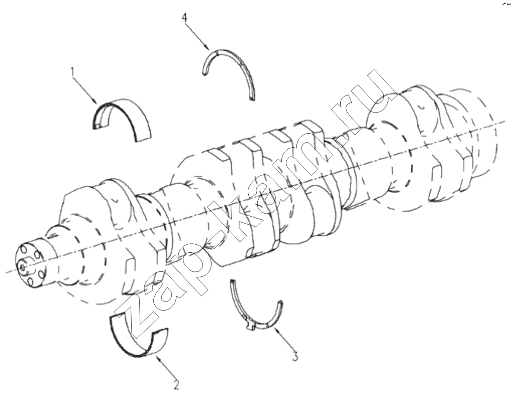 Схема/чертеж: 1S42591000201 Engine-crank shaft bearing / Foton 4189SLFKA-AEZA01