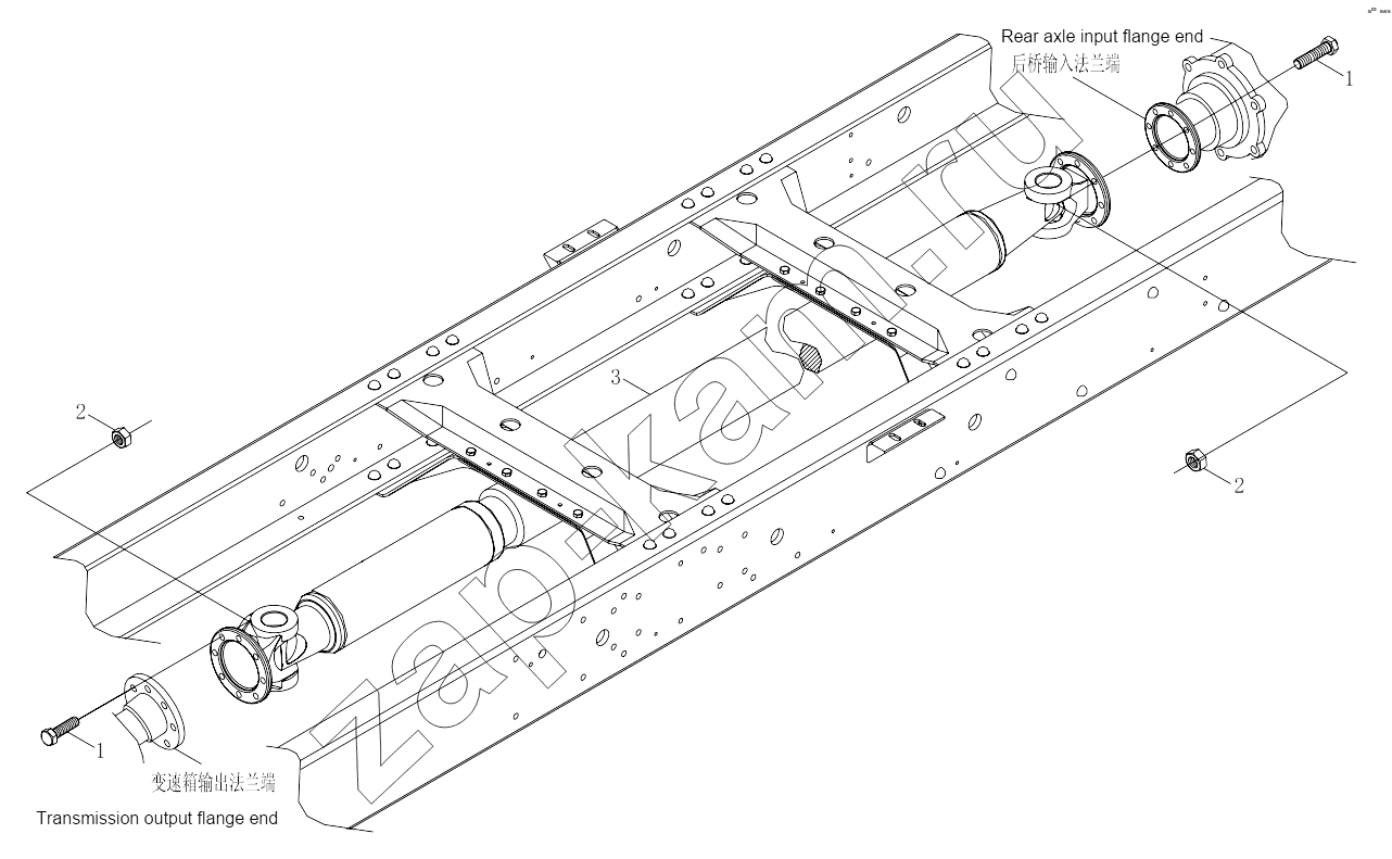 Схема/чертеж: 1S41832201701 Propeller shaft / Foton 4189SLFKA-AEZA01