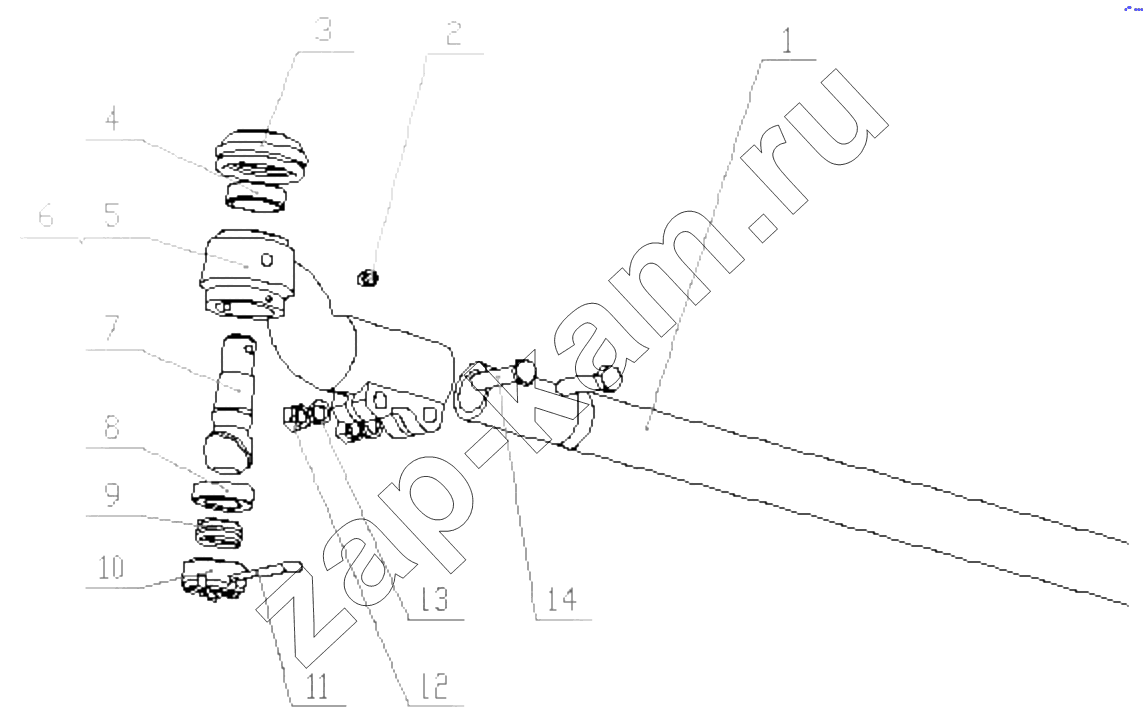 Схема/чертеж: 1S42593000011 Front axle-tie rod assembly / Foton 4189SLFKA-AEZA01