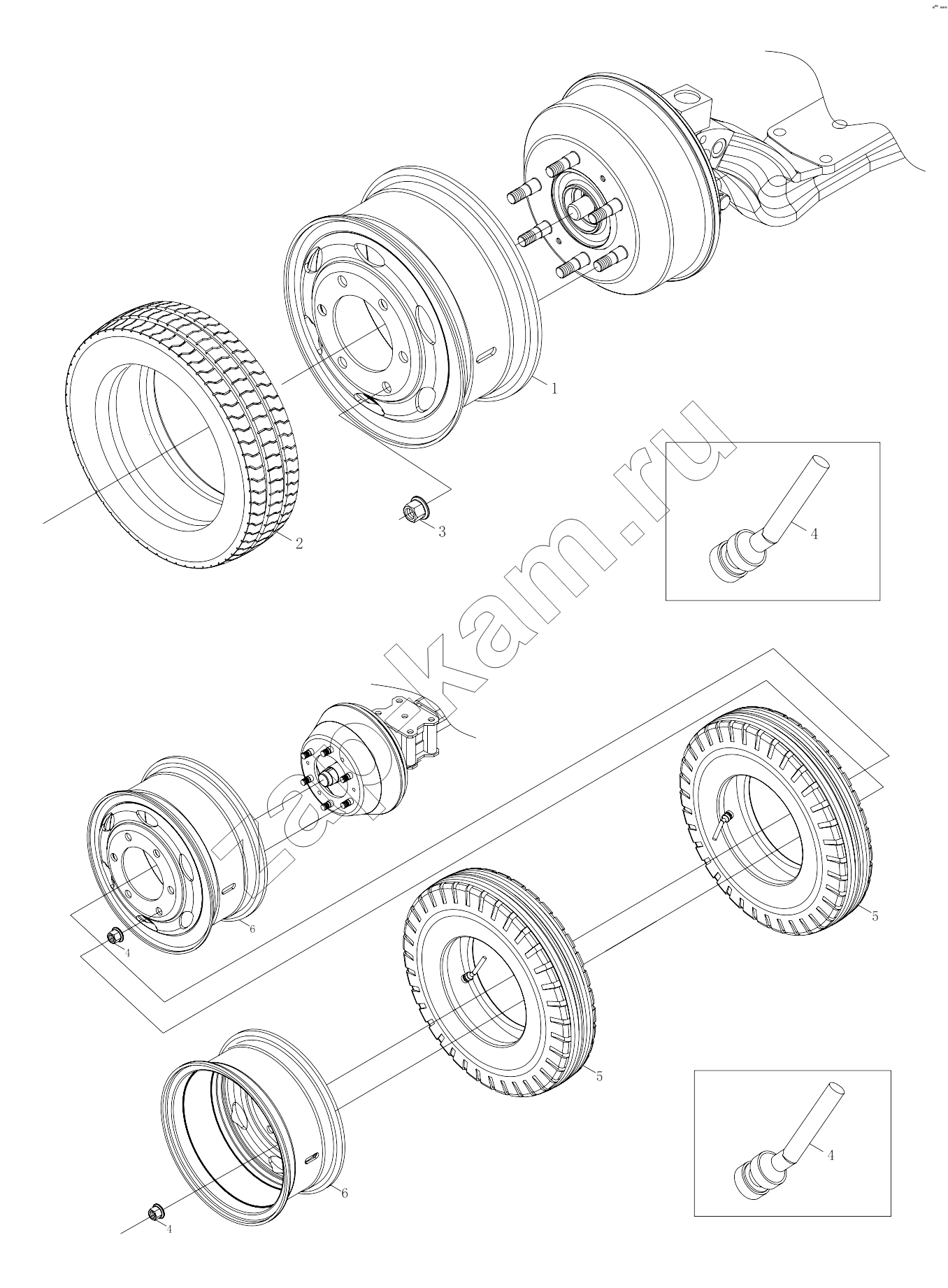 Схема/чертеж: 1S41893119201 Wheel and tyre / Foton 4189SLFKA-AEZA01