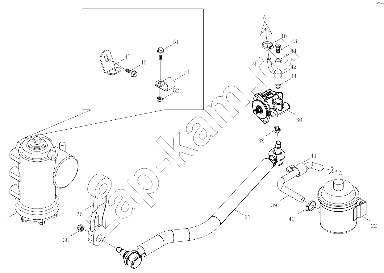 Схема/чертеж: 1S41893400201 Steering gear and accessories / Foton 4189SLFKA-AEZA01