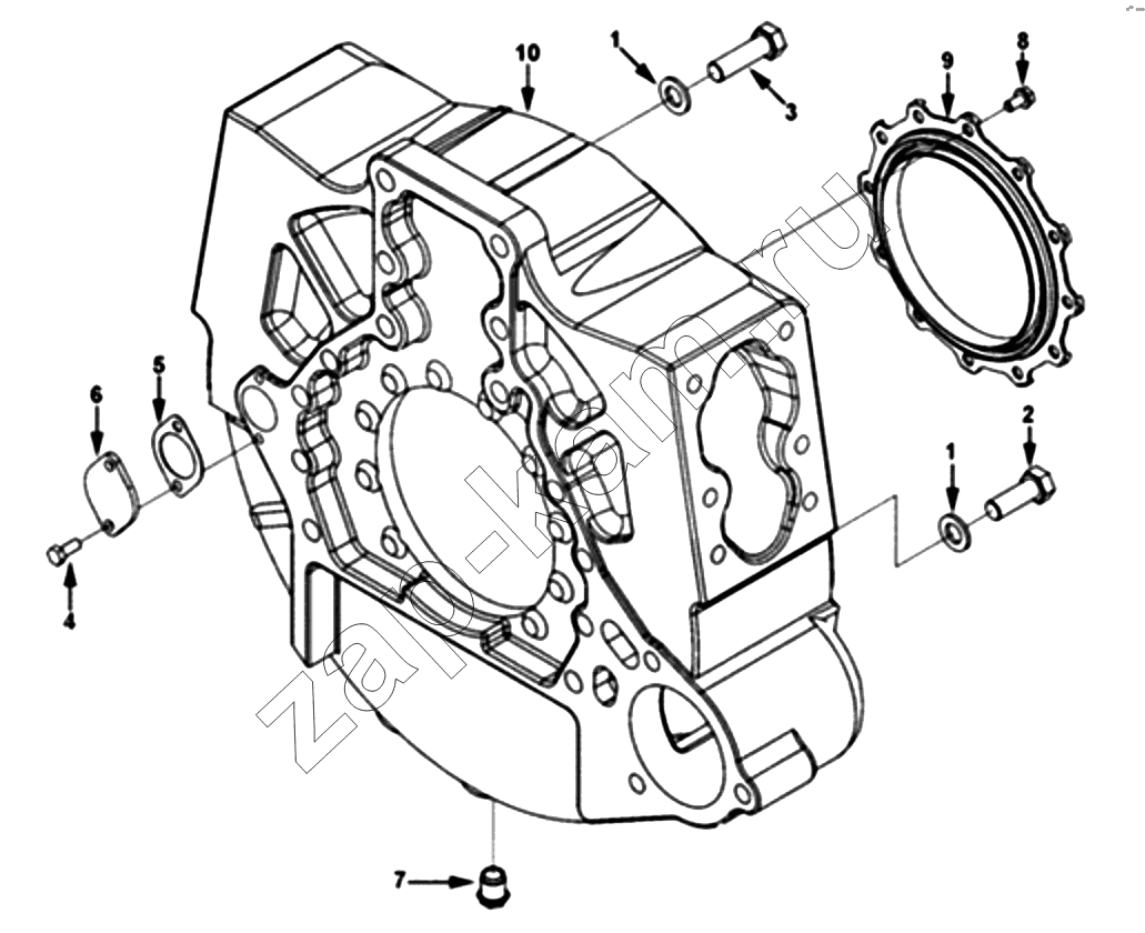 Схема/чертеж: 1S42591000201 Engine-flywheel housing / Foton 4189SLFKA-AEZA01