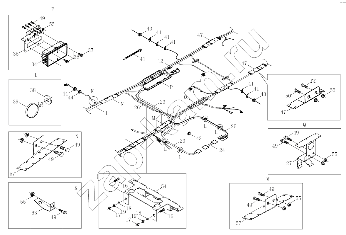 Схема/чертеж: 1S41893620711 Chassis harness / Foton 4189SLFKA-AEZA01