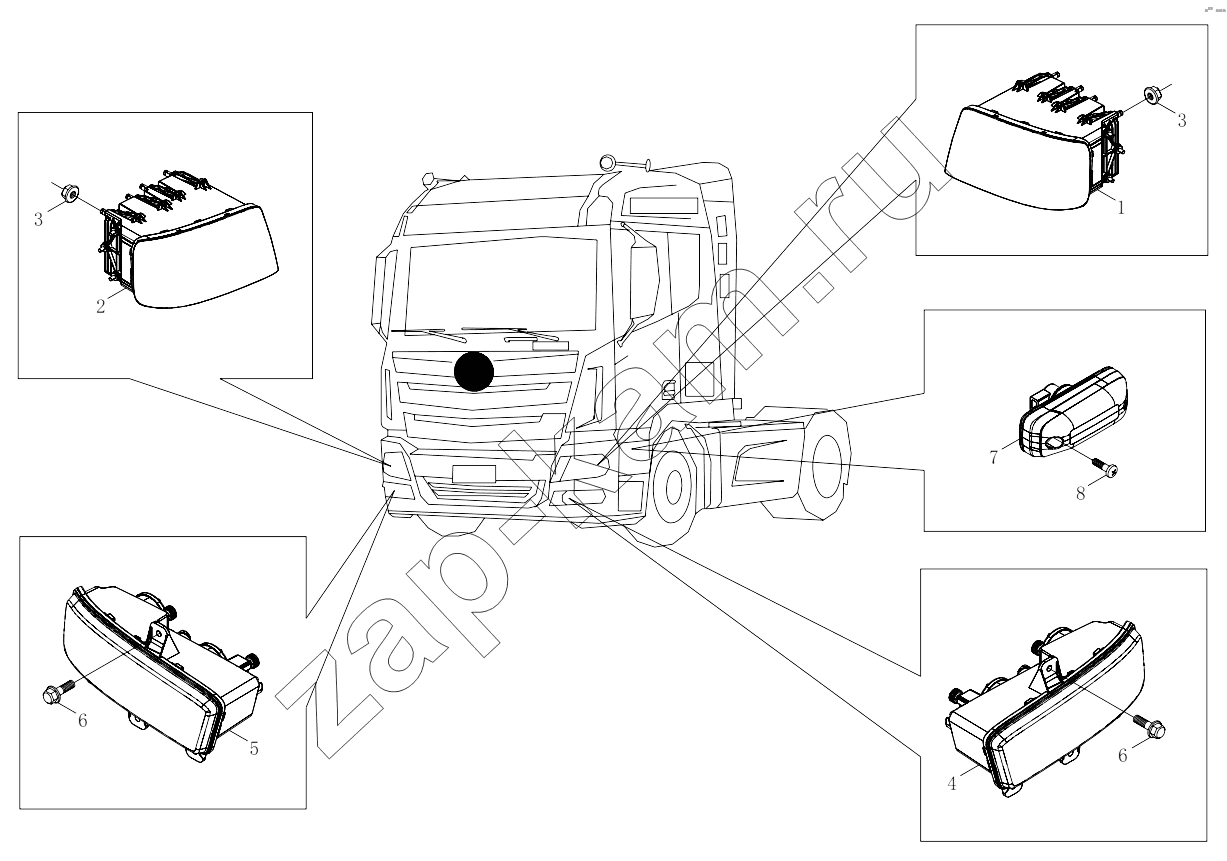 Схема/чертеж: 1S42593640001 Front lamps-chassis / Foton 4189SLFKA-AEZA01