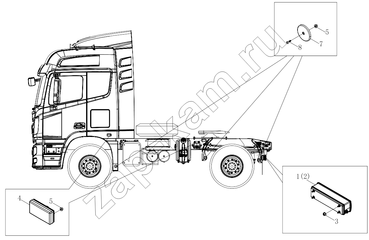 Схема/чертеж: 1S41893650001 Rear lamps-chassis / Foton 4189SLFKA-AEZA01