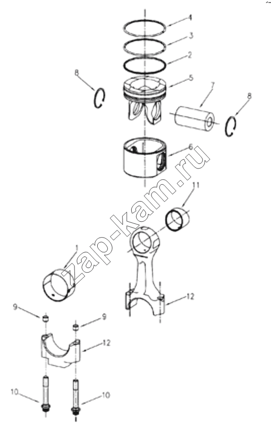 Схема/чертеж: 1S42591000201 Engine-piston rod / Foton 4189SLFKA-AEZA01