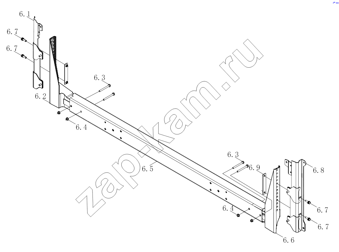 Схема/чертеж: 1SB2488310401 Bumper / Foton 4189SLFKA-AEZA01