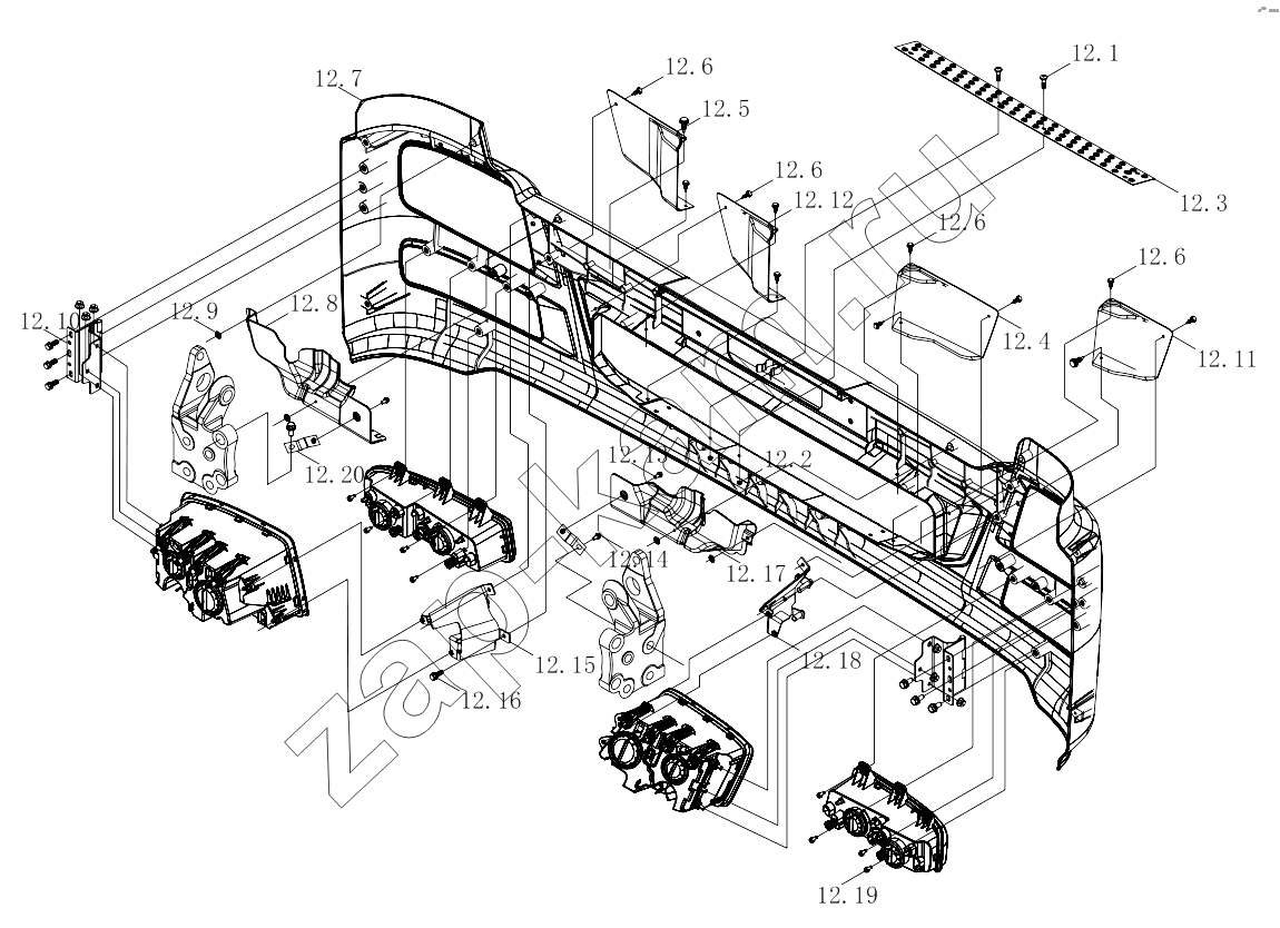 Схема/чертеж: 1SB2488310401 Bumper / Foton 4189SLFKA-AEZA01