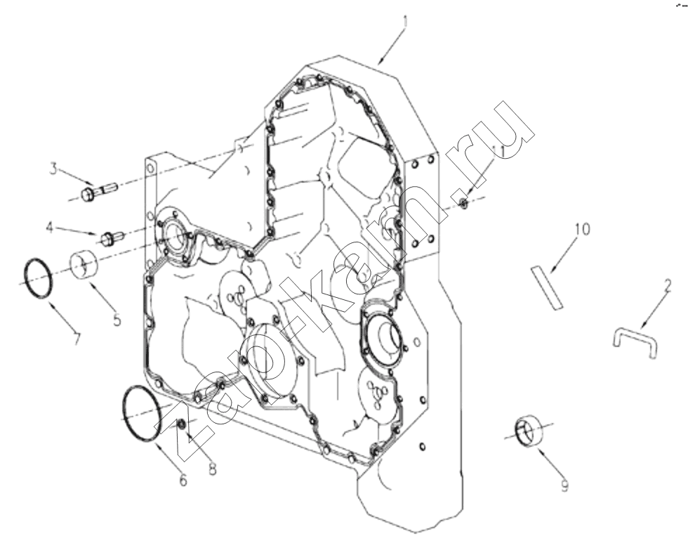 Схема/чертеж: 1S42591000201 Engine-gear housing / Foton 4189SLFKA-AEZA01