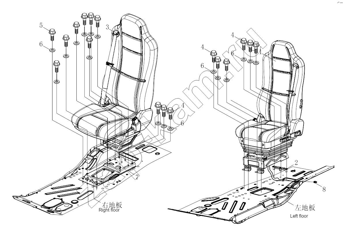 Схема/чертеж: 1SB2486810001 Seat / Foton 4189SLFKA-AEZA01