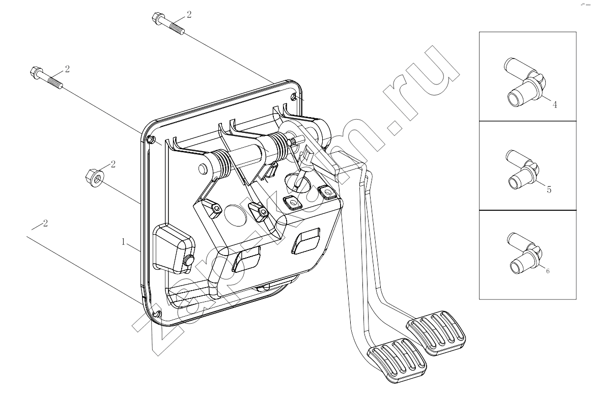 Схема/чертеж: 1S41893540002 Pedal and shackle / Foton 4189SLFKA-AEZA01