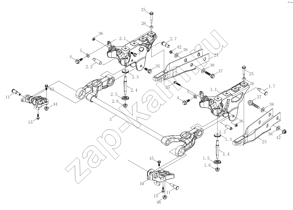 Схема/чертеж: 1SB248502A401 Front mounting system, body / Foton 4189SLFKA-AEZA01