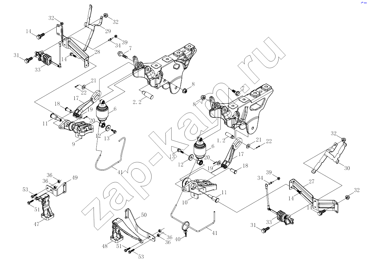 Схема/чертеж: 1SB248502A401 Front mounting system, body / Foton 4189SLFKA-AEZA01