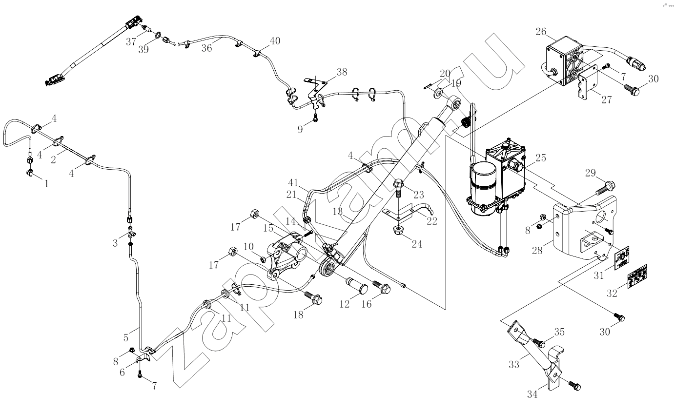 Схема/чертеж: 1SB248502C402 Tilting system, body / Foton 4189SLFKA-AEZA01