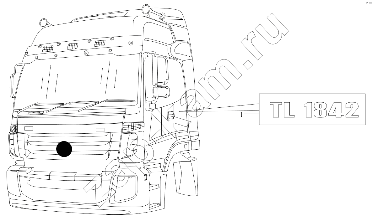 Схема/чертеж: 1SB2485060028 Body logo (TL 1842) / Foton 4189SLFKA-AEZA01
