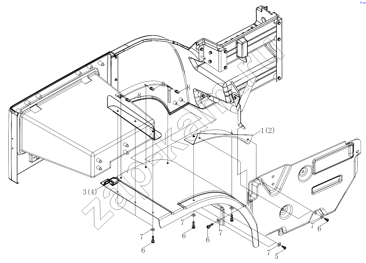Схема/чертеж: 1SB2485430401 Wheel fender, body / Foton 4189SLFKA-AEZA01