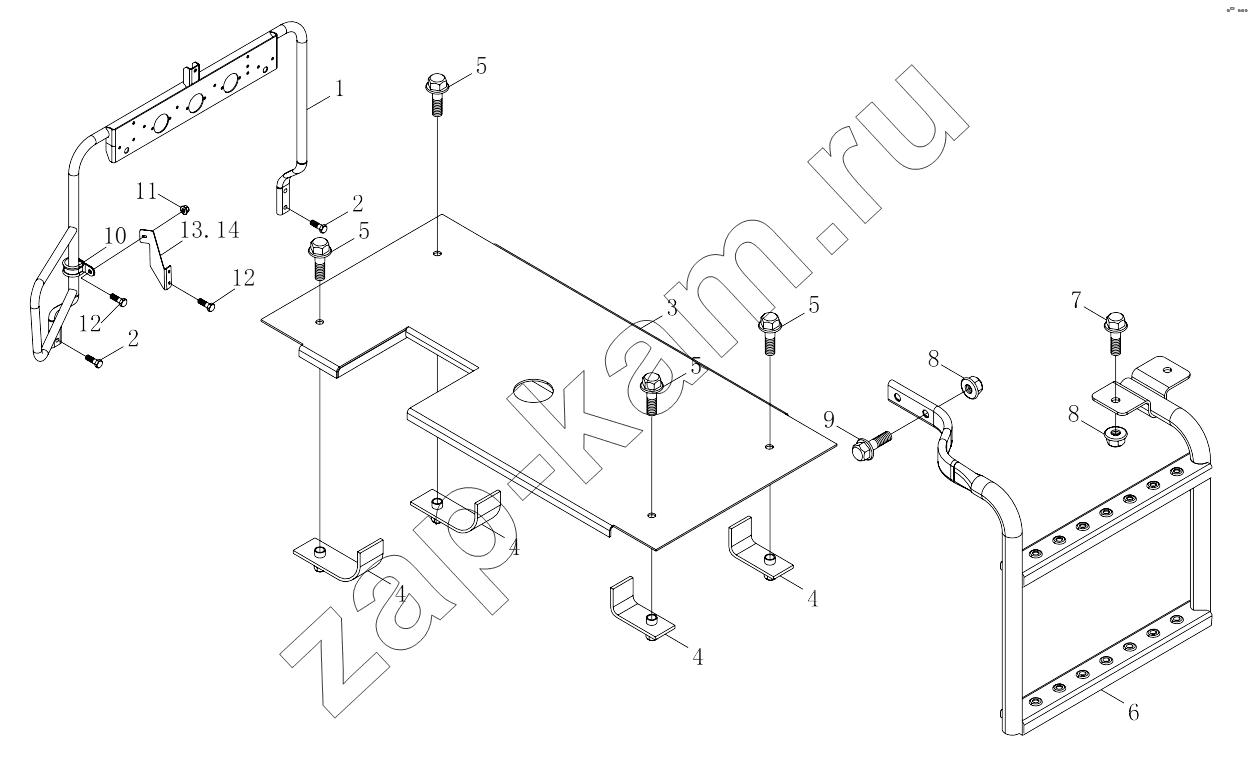Схема/чертеж: 1S41894260202 Walking board / Foton 4189SLFKA-AEZA01