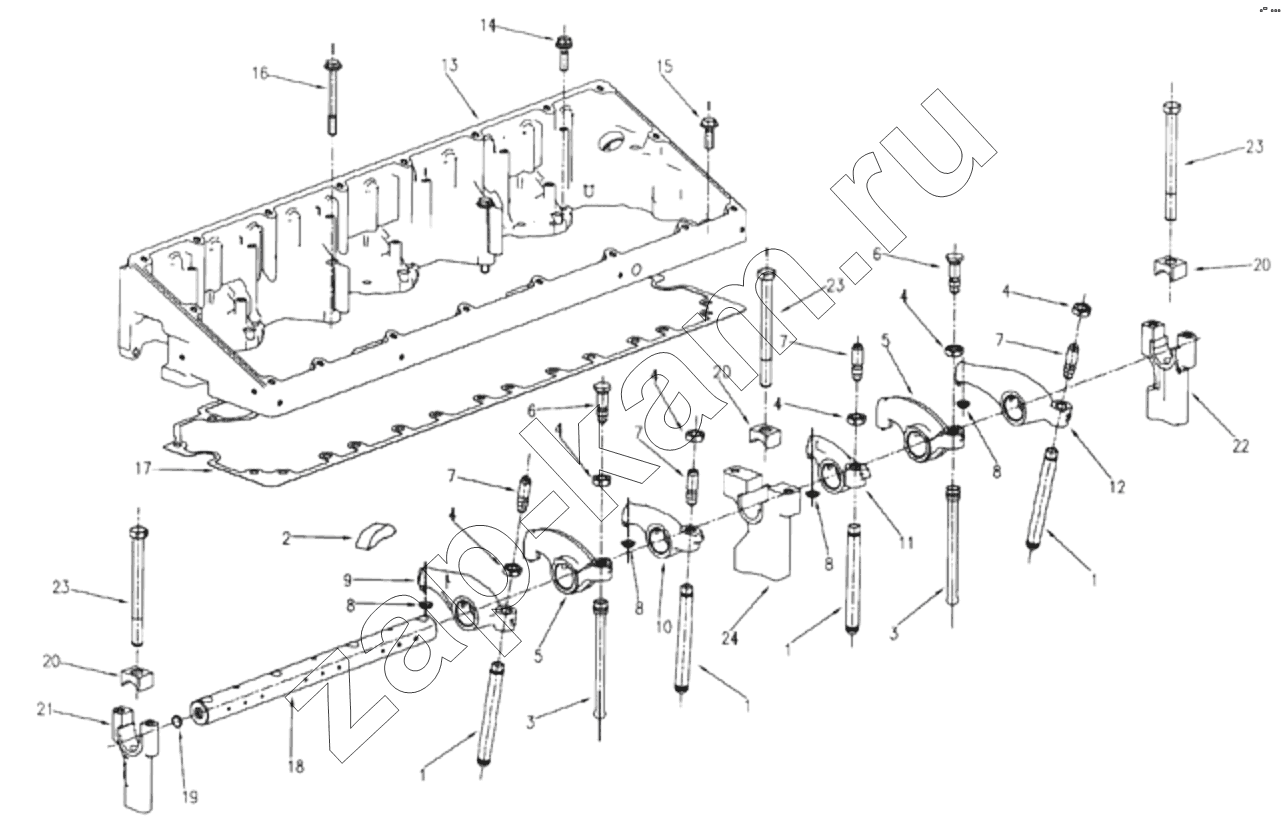Схема/чертеж: 1S42591000201 Engine-rocker arm chamber / Foton 4189SLFKA-AEZA01