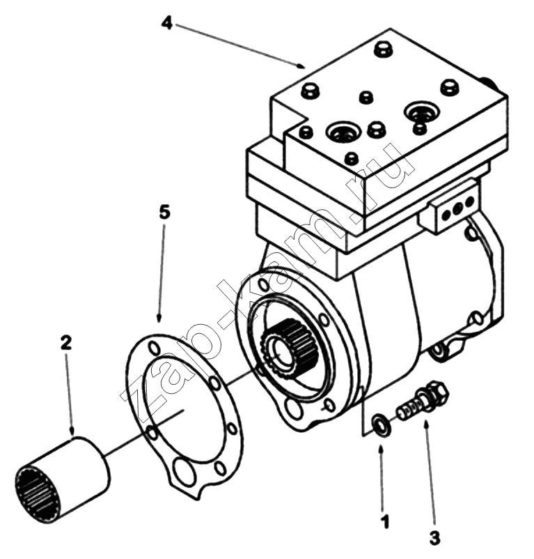 Схема/чертеж: 1S42591000201 Engine-air compressor / Foton 4189SLFKA-AEZA01
