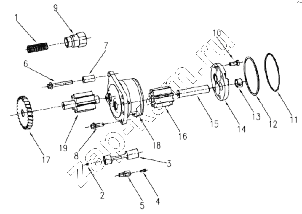 Схема/чертеж: 1S42591000201 Engine-engine oil pump / Foton 4189SLFKA-AEZA01