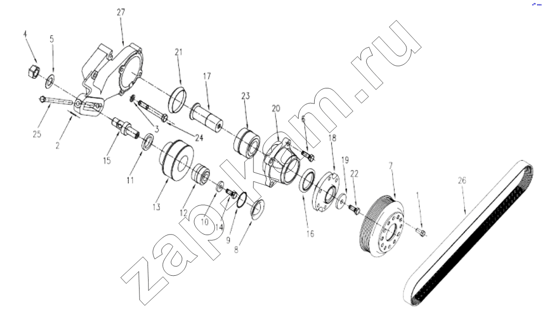 Схема/чертеж: 1S42591000201 Engine-fan drive / Foton 4189SLFKA-AEZA01