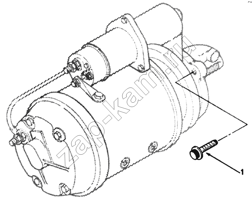 Схема/чертеж: 1S42591000201 Engine-mounting bolt, starter / Foton 4189SLFKA-AEZA01