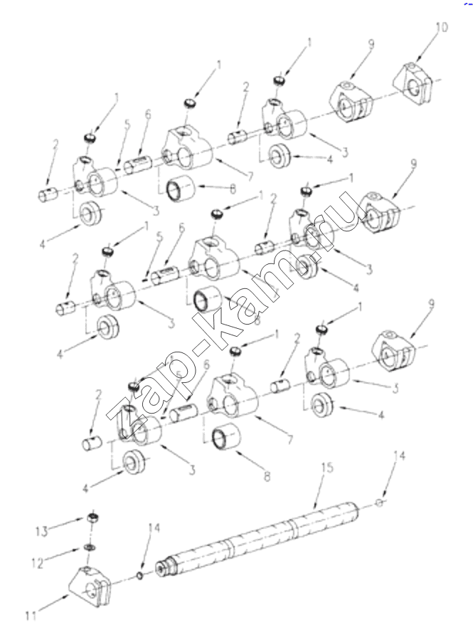 Схема/чертеж: 1S42591000201 Engine-follower lever, camshaft / Foton 4189SLFKA-AEZA01