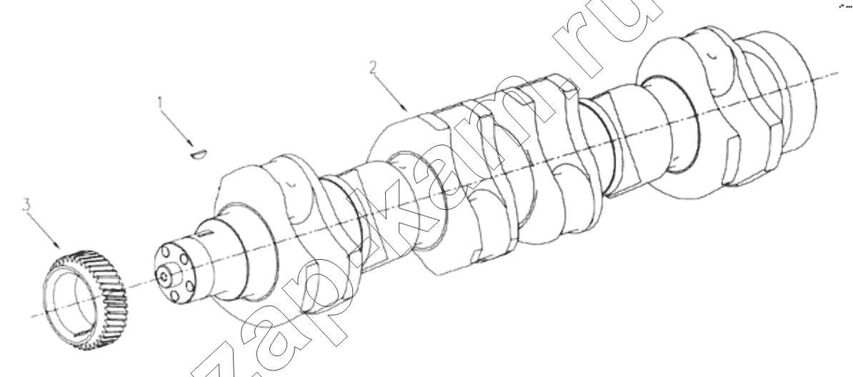 Схема/чертеж: 1S42591000201 Engine-crankshaft / Foton 4189SLFKA-AEZA01