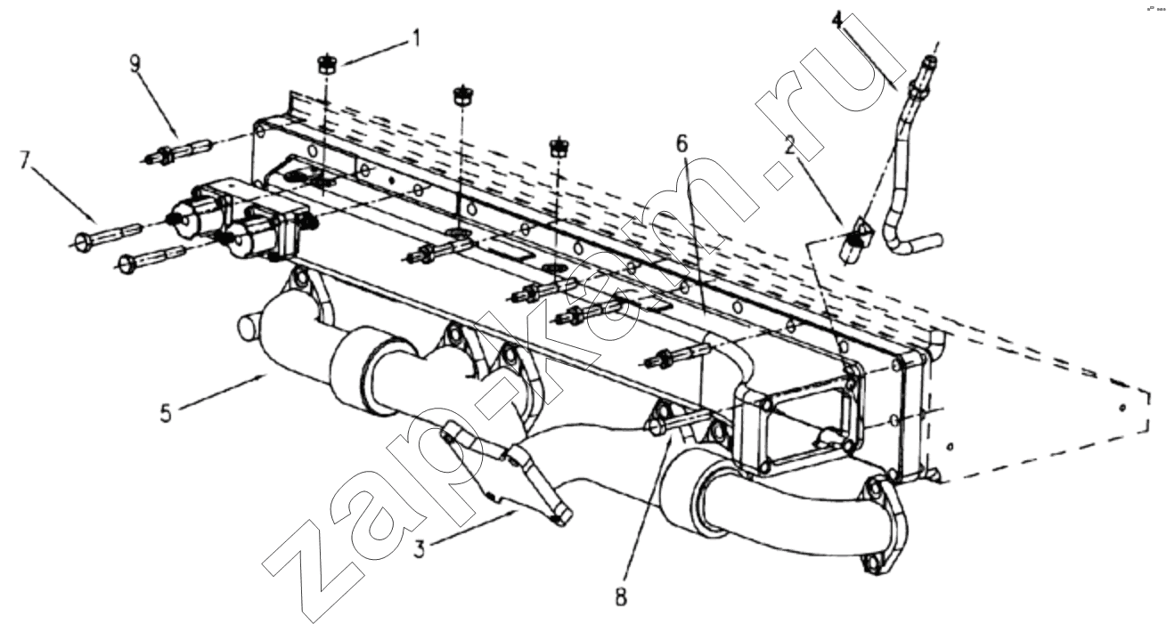 Схема/чертеж: 1S42591000201 Engine-booster piping-2 / Foton 4189SLFKA-AEZA01