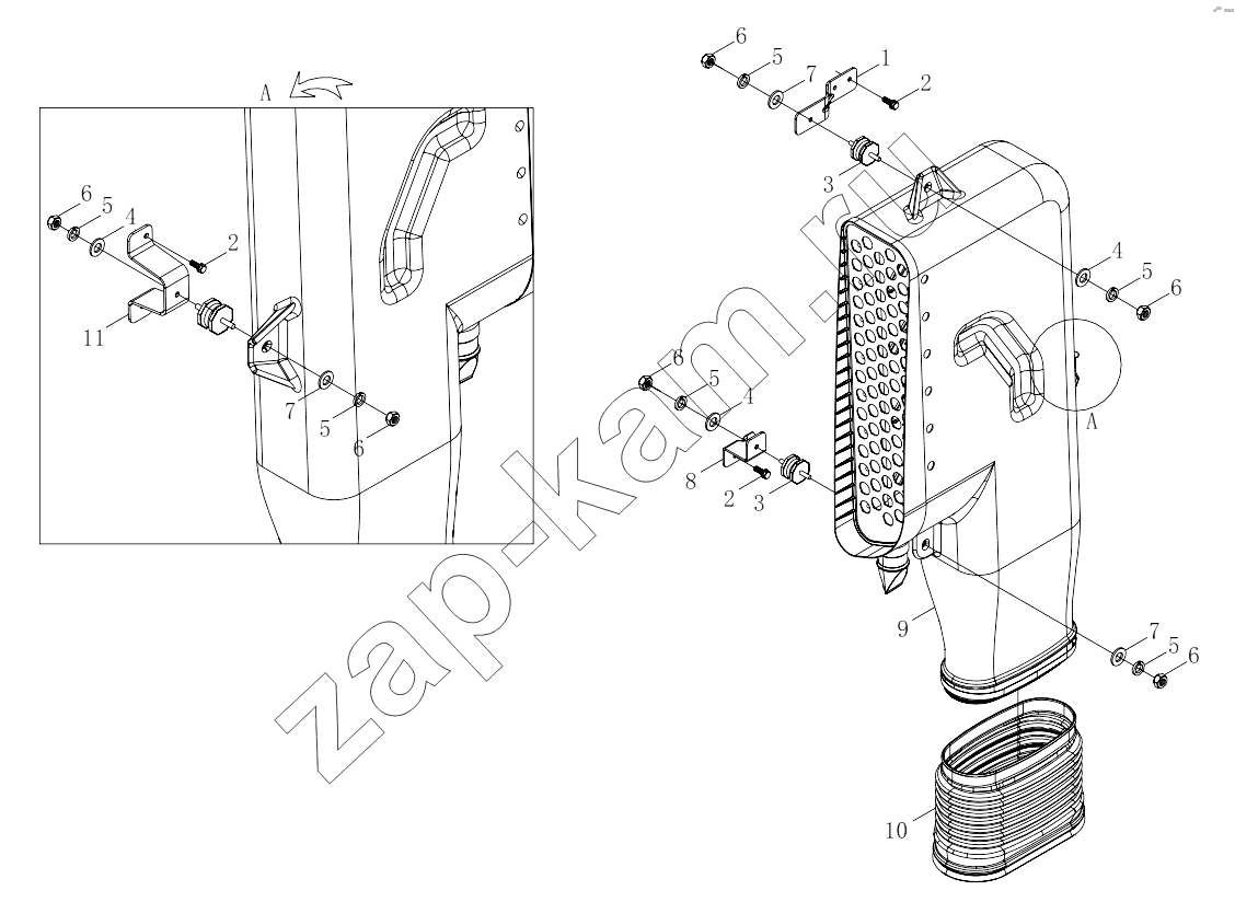 Схема/чертеж: 1S41891191201 High-mounted intake pipe device / Foton 4189SLFKA-AEZA01
