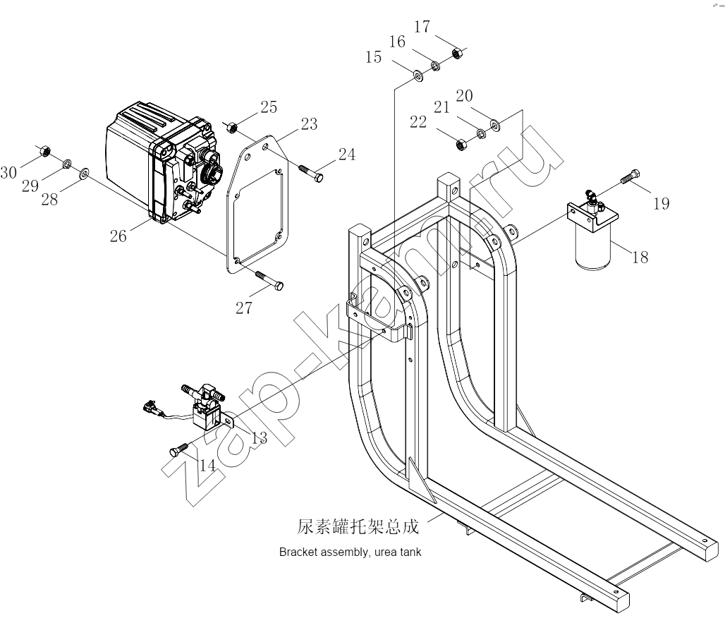 Схема/чертеж: 1S41891250201 Exhaust purifying device / Foton 4189SLFKA-AEZA01