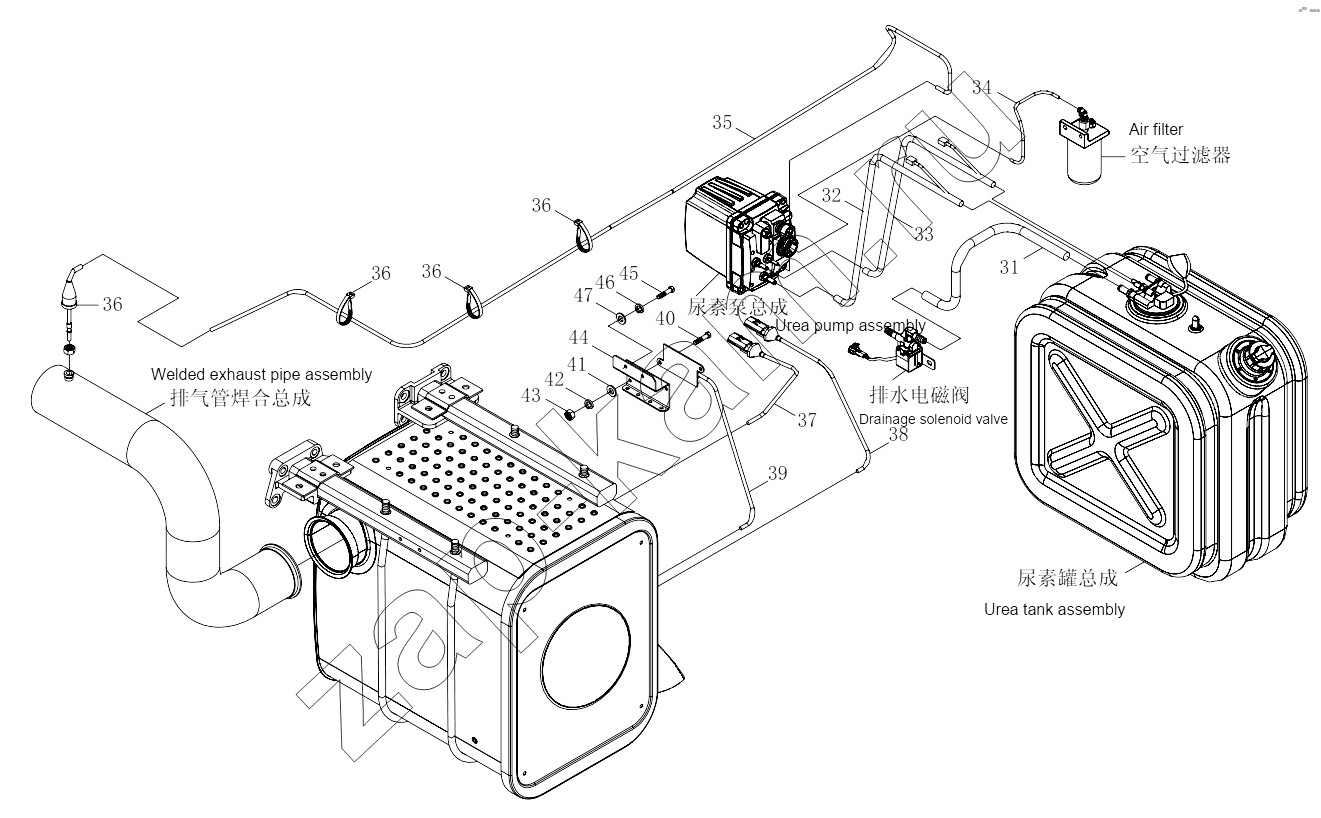 Схема/чертеж: 1S41891250201 Exhaust purifying device / Foton 4189SLFKA-AEZA01