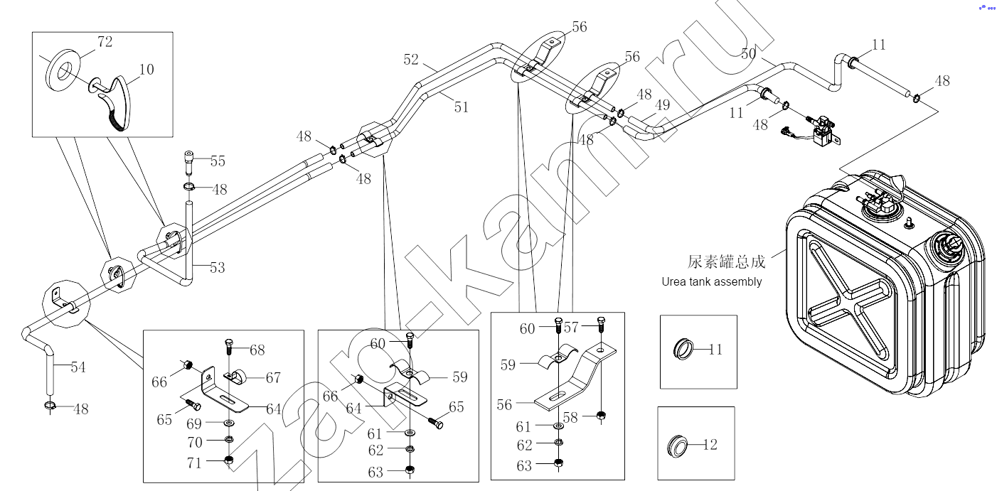 Схема/чертеж: 1S41891250201 Exhaust purifying device / Foton 4189SLFKA-AEZA01