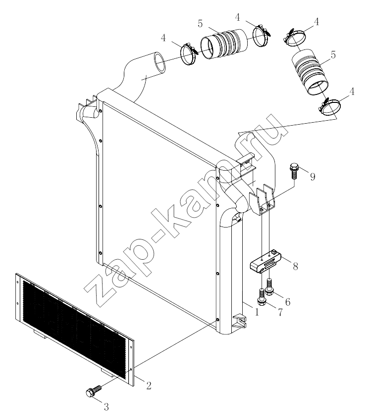 Схема/чертеж: 1S41891193201 Inter-cooler device / Foton 4189SLFKA-AEZA01