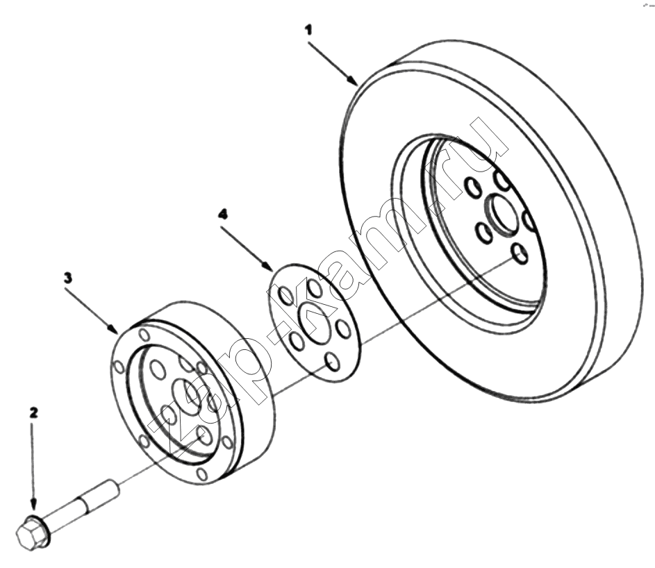Схема/чертеж: 1S42591000201 Engine-vibration damper, crankshaft / Foton 4189SLFKA-AEZA01