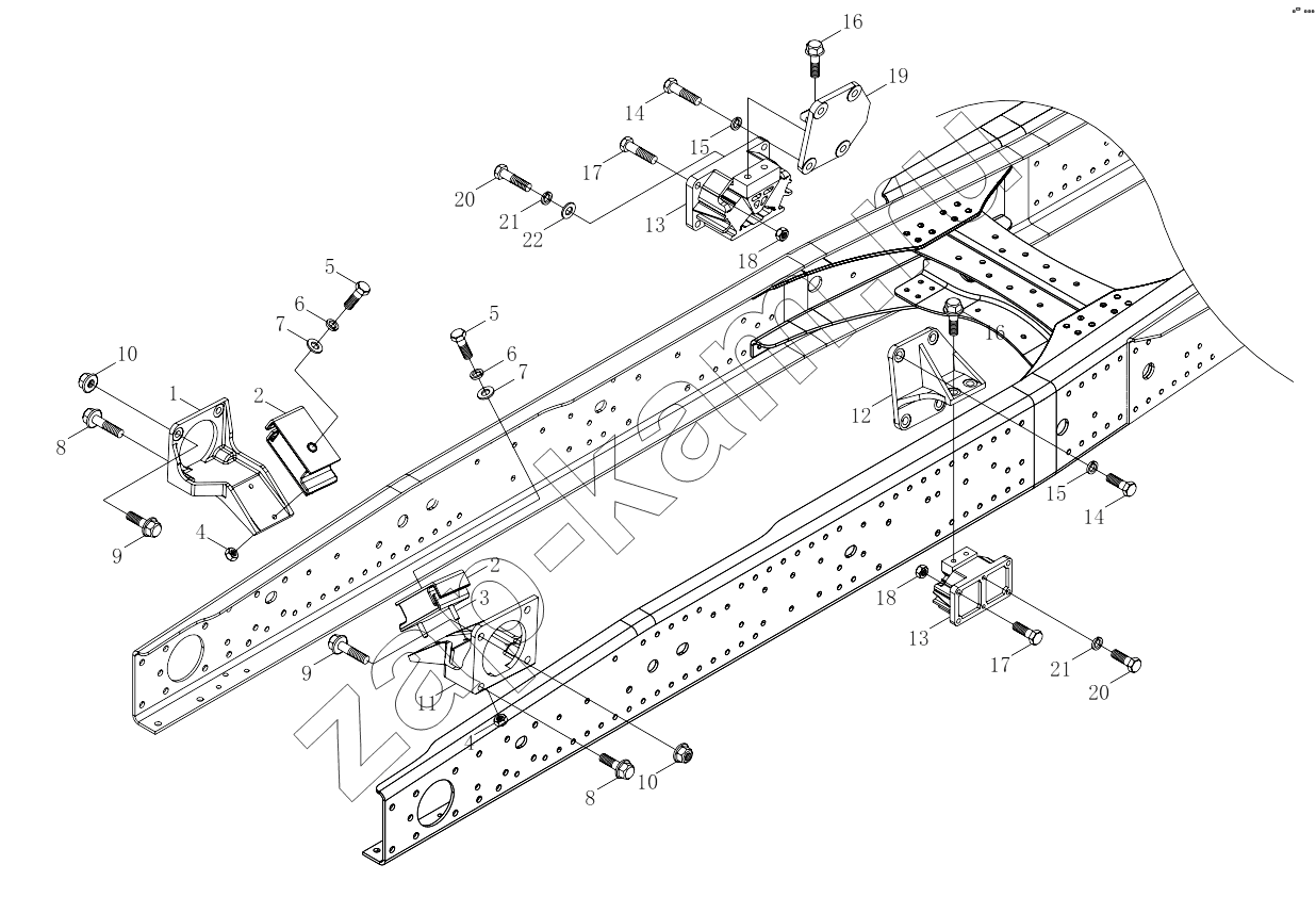 Схема/чертеж: 1S41891010201 Powertrain suspension (ISMe345 40) / Foton 4189SLFKA-AEZA01