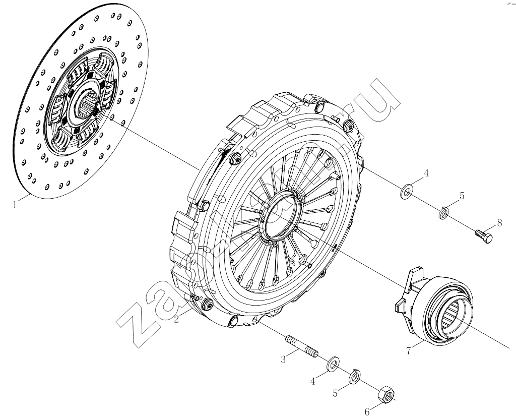 Схема/чертеж: 1S425316100H1 Clutch / Foton 4189SLFKA-AEZA01