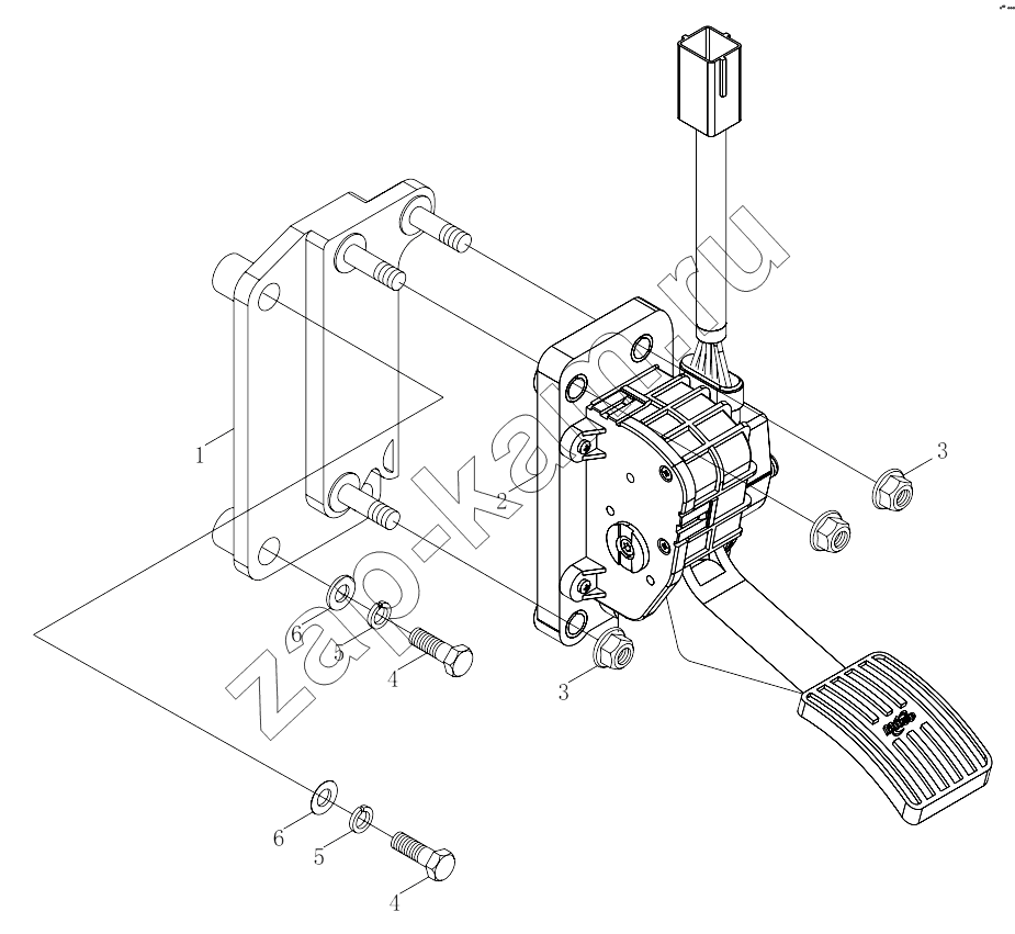 Схема/чертеж: 1S41891170201 Acceleration transmision device-cab / Foton 4189SLFKA-AEZA01