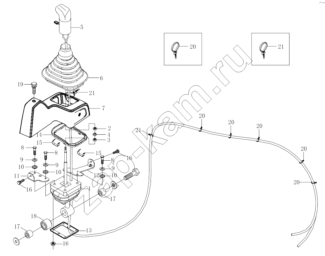 Схема/чертеж: 1S42591731901 Transmission control mechanism / Foton 4189SLFKA-AEZA01