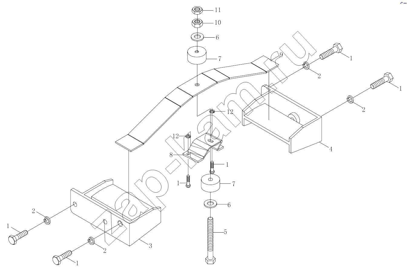 Схема/чертеж: 1S41891750002 Gearbox mounting / Foton 4189SLFKA-AEZA01