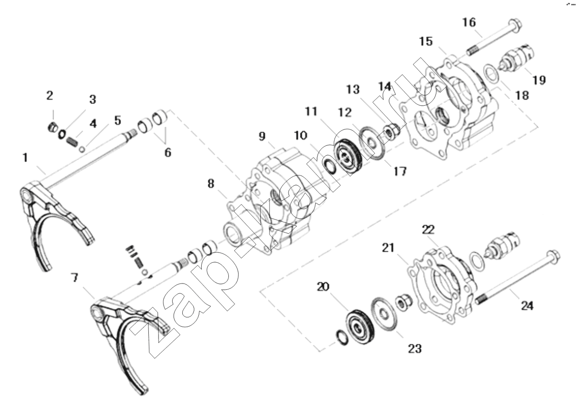 Схема/чертеж: 1S41891710701 Transmission assembly-cylinder block assembly / Foton 4189SLFKA-AEZA01