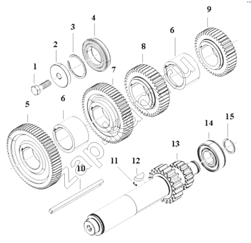 Схема/чертеж: 1S41891710701 Transmission assembly-countershaft assembly / Foton 4189SLFKA-AEZA01