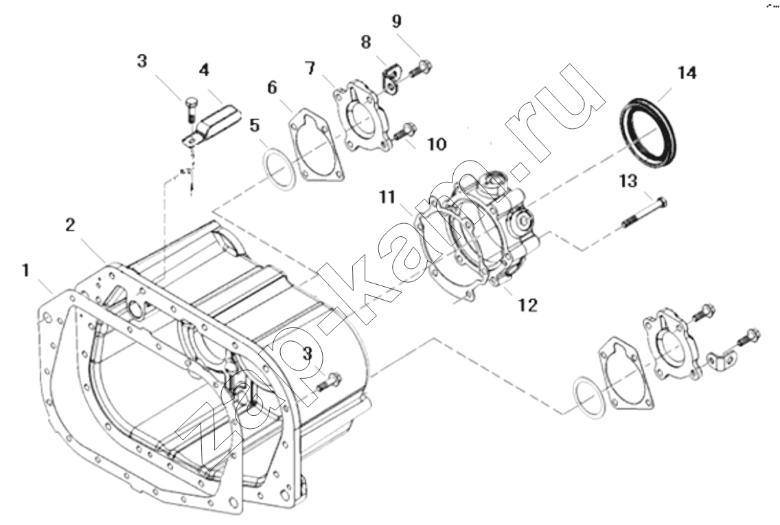 Схема/чертеж: 1S41891710701 Transmission assembly-secondary gearbox assembly / Foton 4189SLFKA-AEZA01